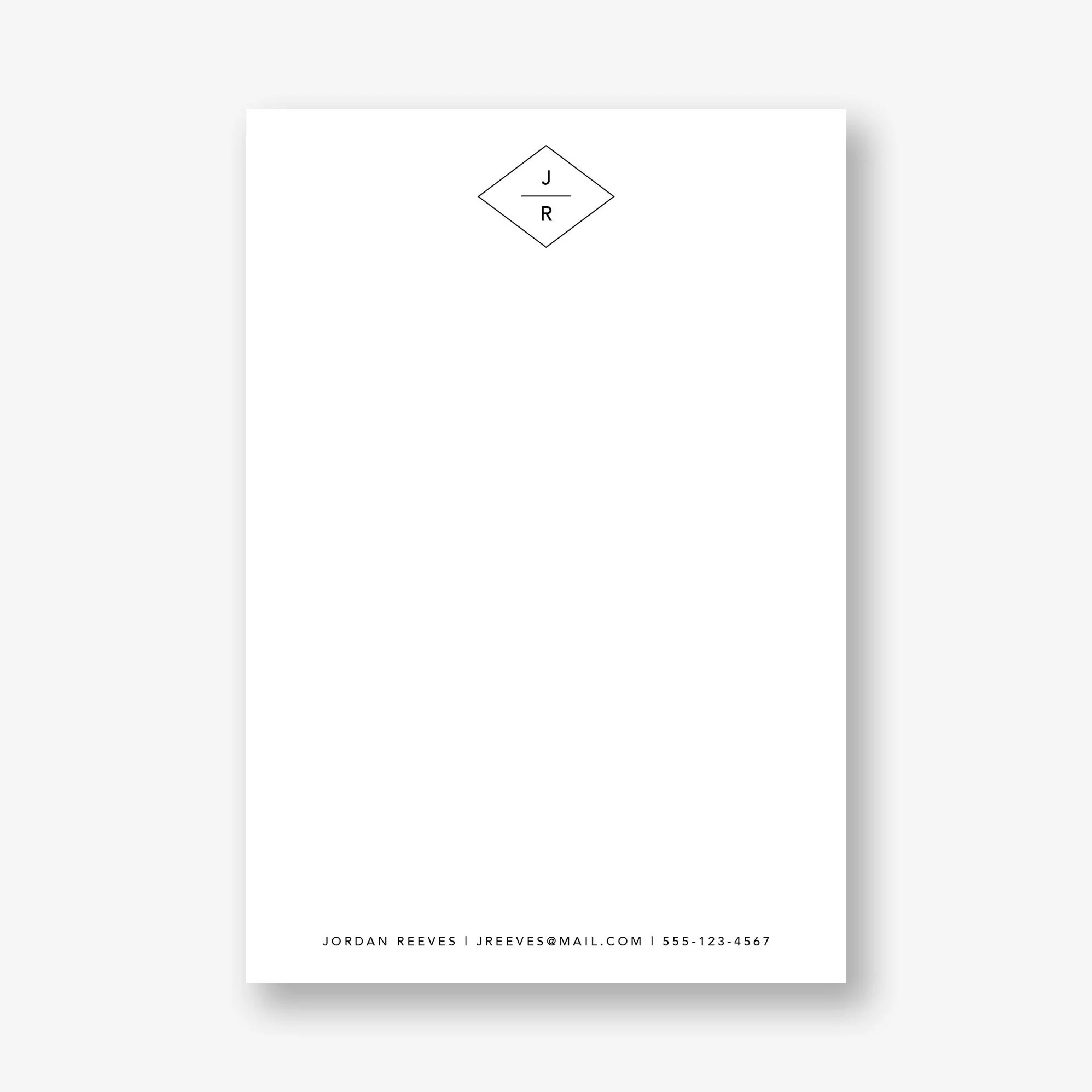 Diamond Monogram Personalized Notepad Set