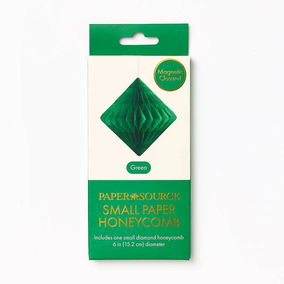 Diamond Paper Honeycomb Ball,Green,Small 6 inches