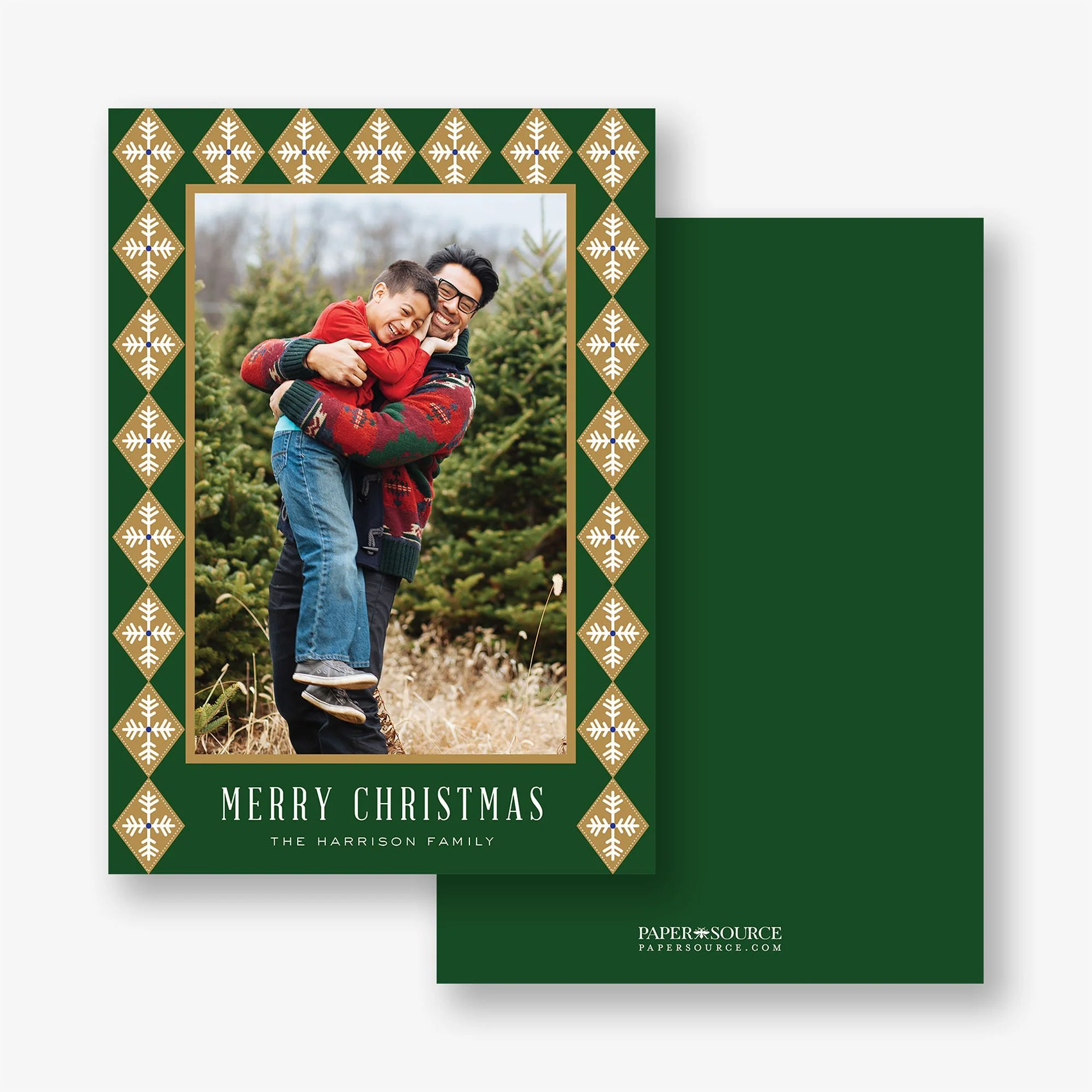 Diamond Snowflakes Holiday Photo Card - Image 2