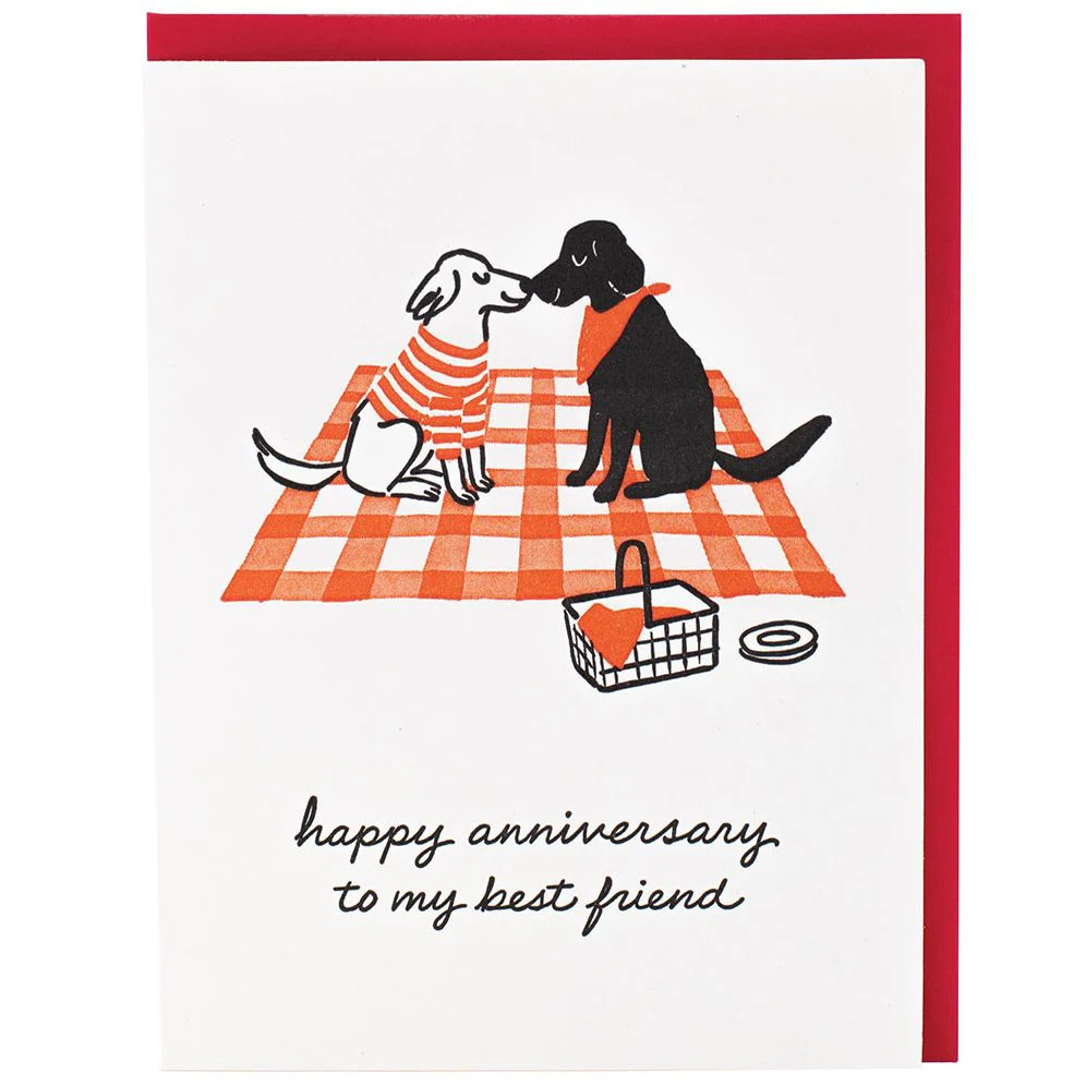 Dog Picnic Anniversary Card