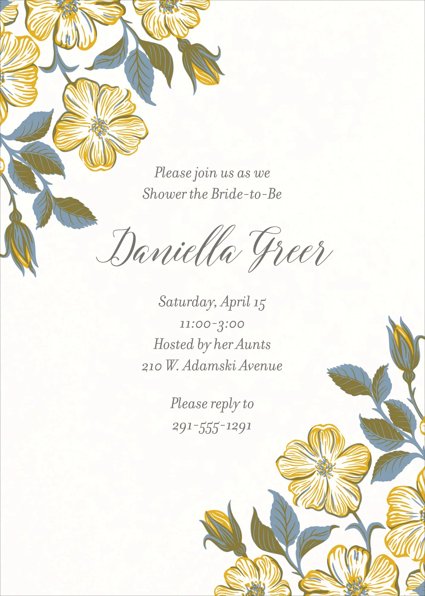 Dogwood Bunch Bridal Shower Invitation - Image 2