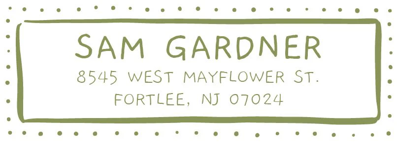 Doodle Dotted Border Return Address Label