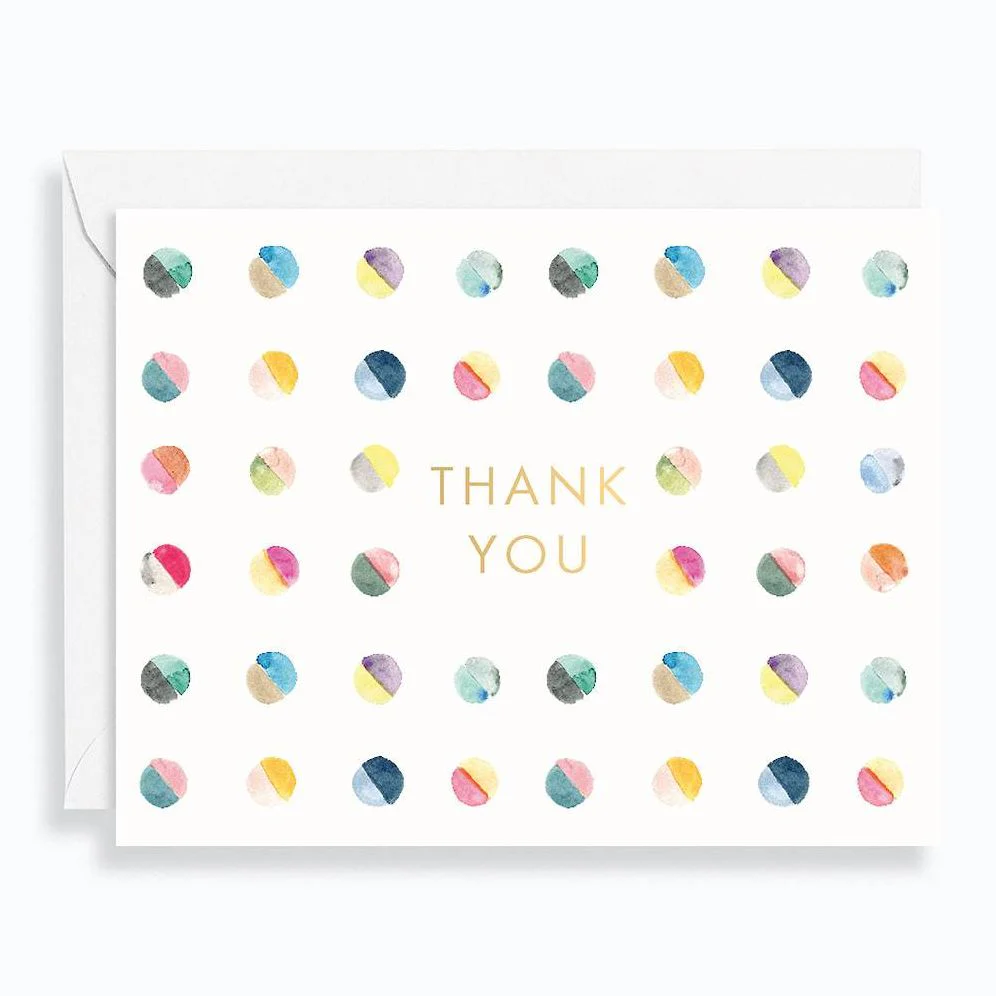 Dotted Watercolor Thank You Card Set