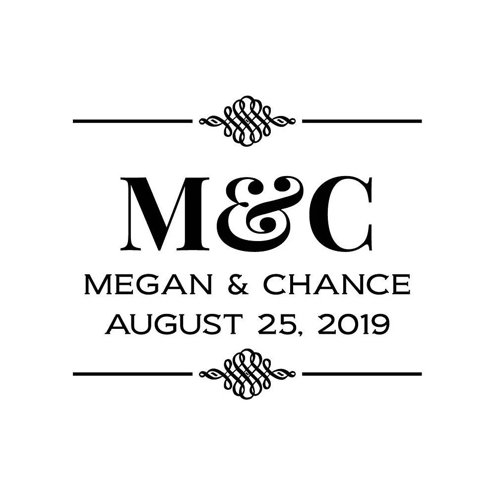 Double Line Flourish Custom Wedding Stamp and Stamp Tool
