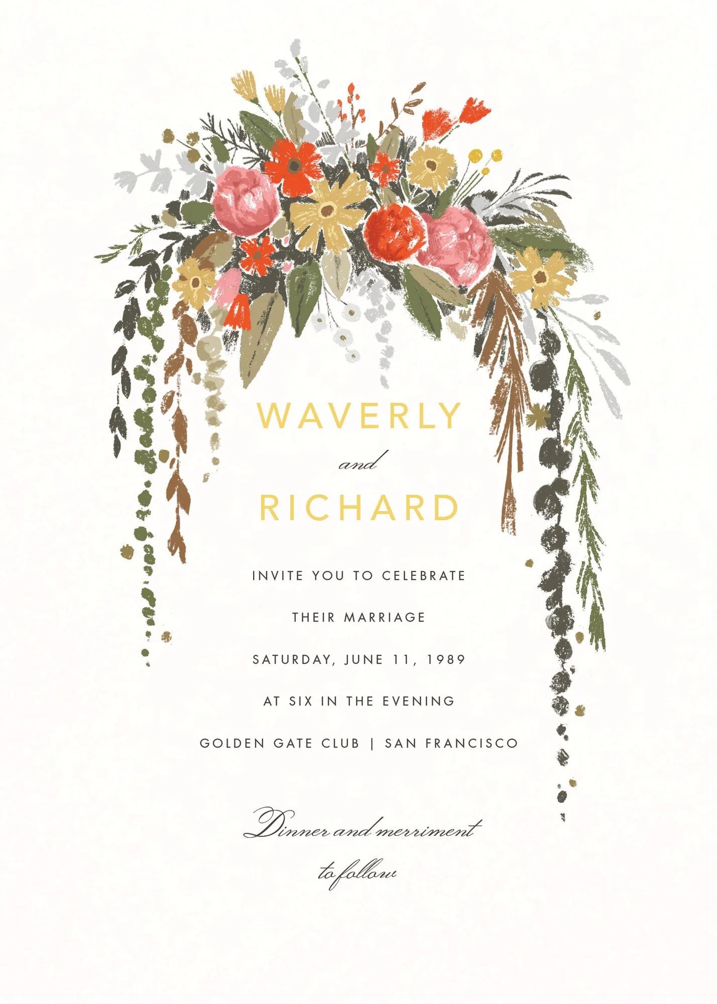 Dripping Floral Wedding Invitation - Image 2