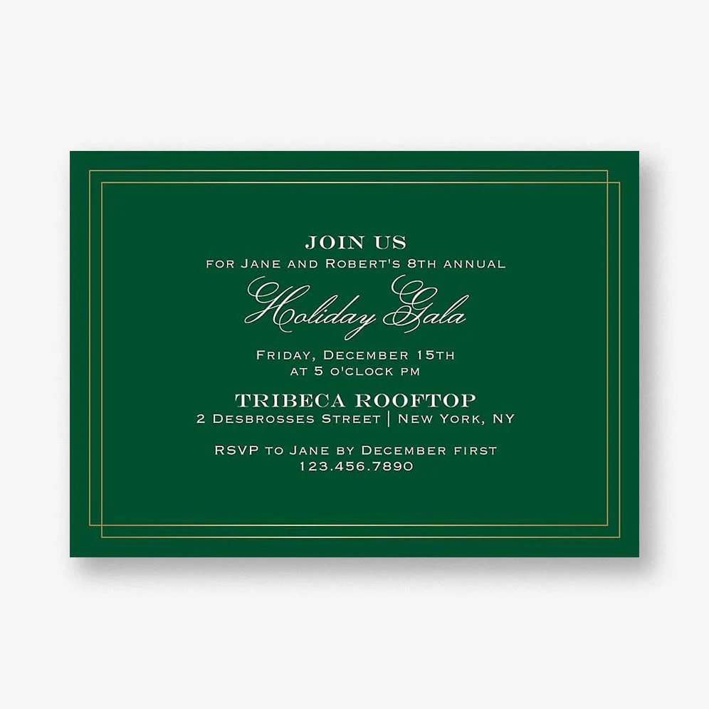 Duo Border Holiday Party Invitation