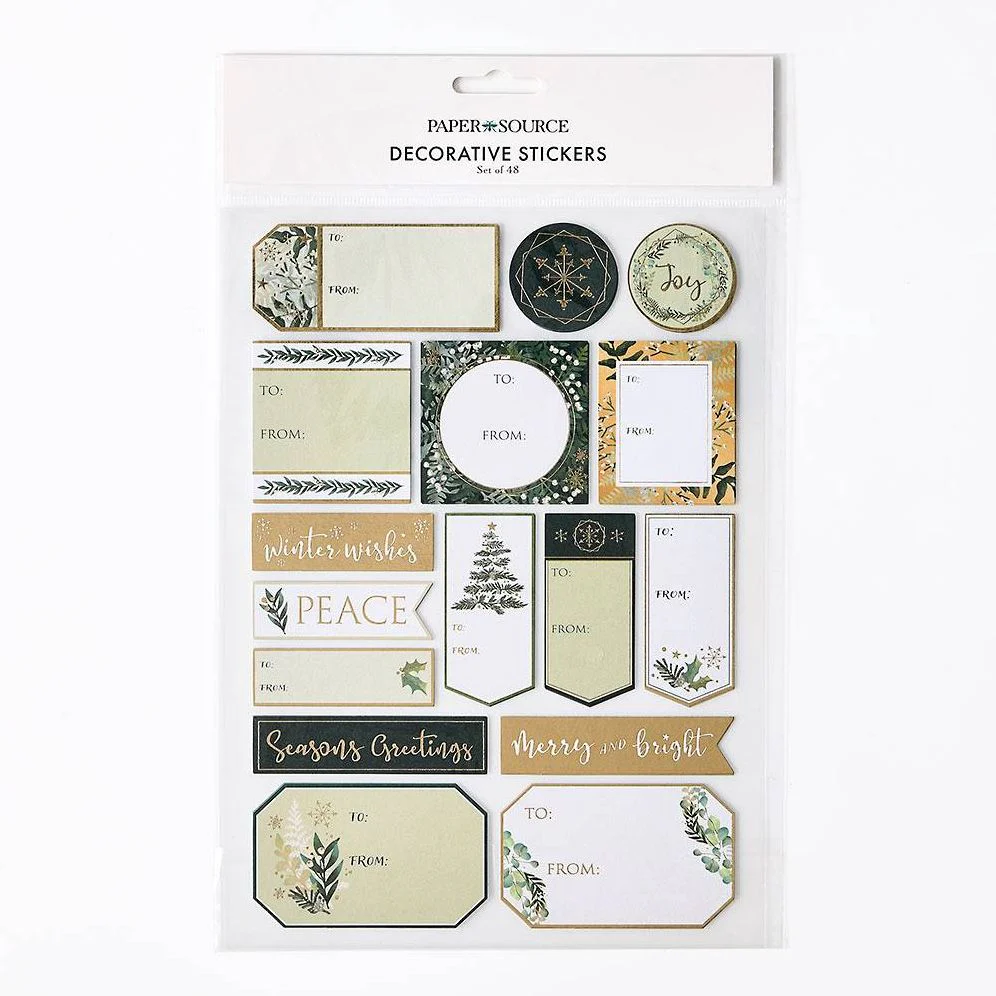 Elegant Greenery Gift Labels 48 pc