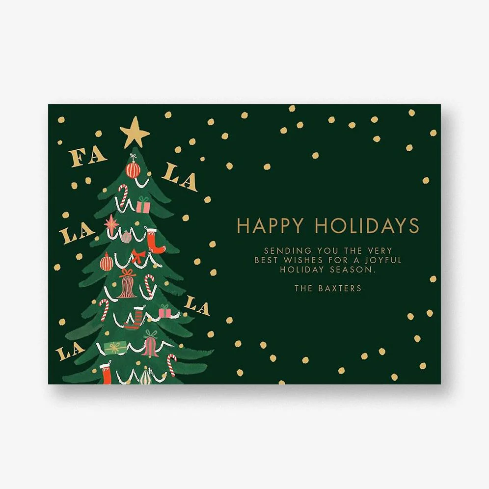 Fa La La Tree Holiday Card