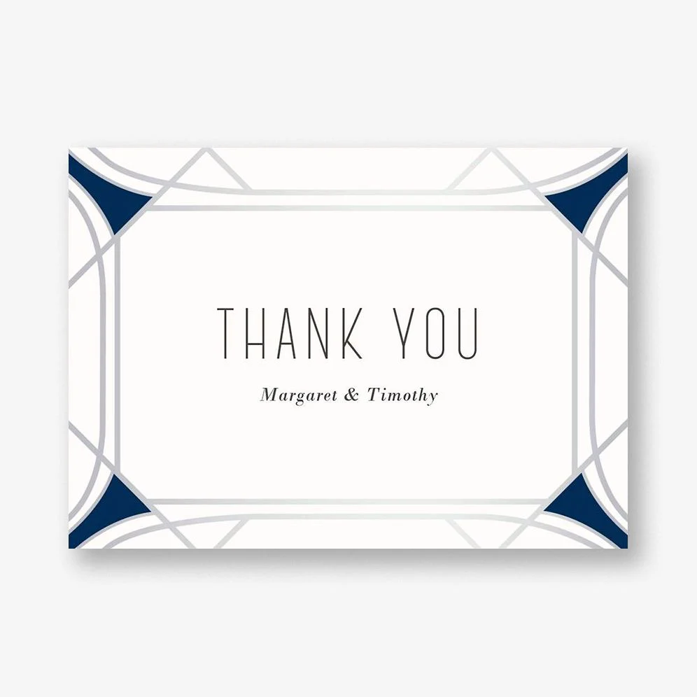 Faceted Gemstone Foil Stamped Stationery