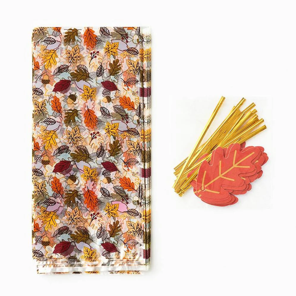 Fall Leaves Cellophane Bags - Image 3