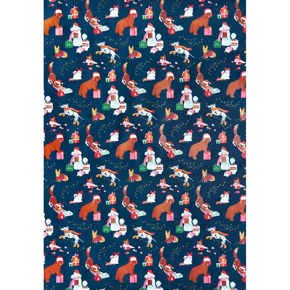 Festive Dogs Stone Wrapping Paper - Image 2