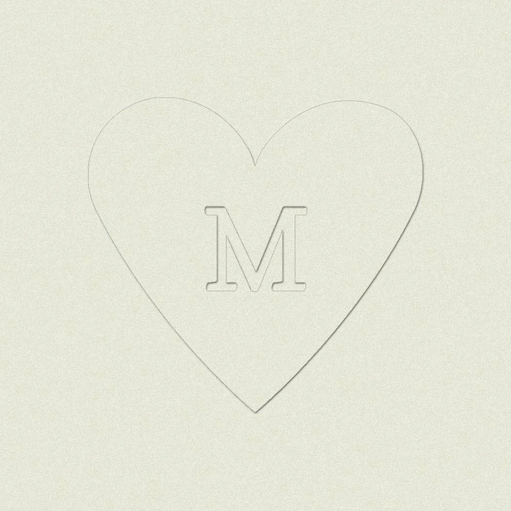 Filled Heart Custom Embosser Plate with Embossing Tool