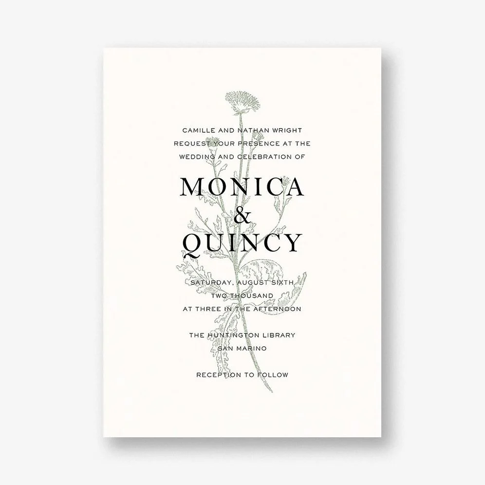 Fine Dandelion Wedding Invitation