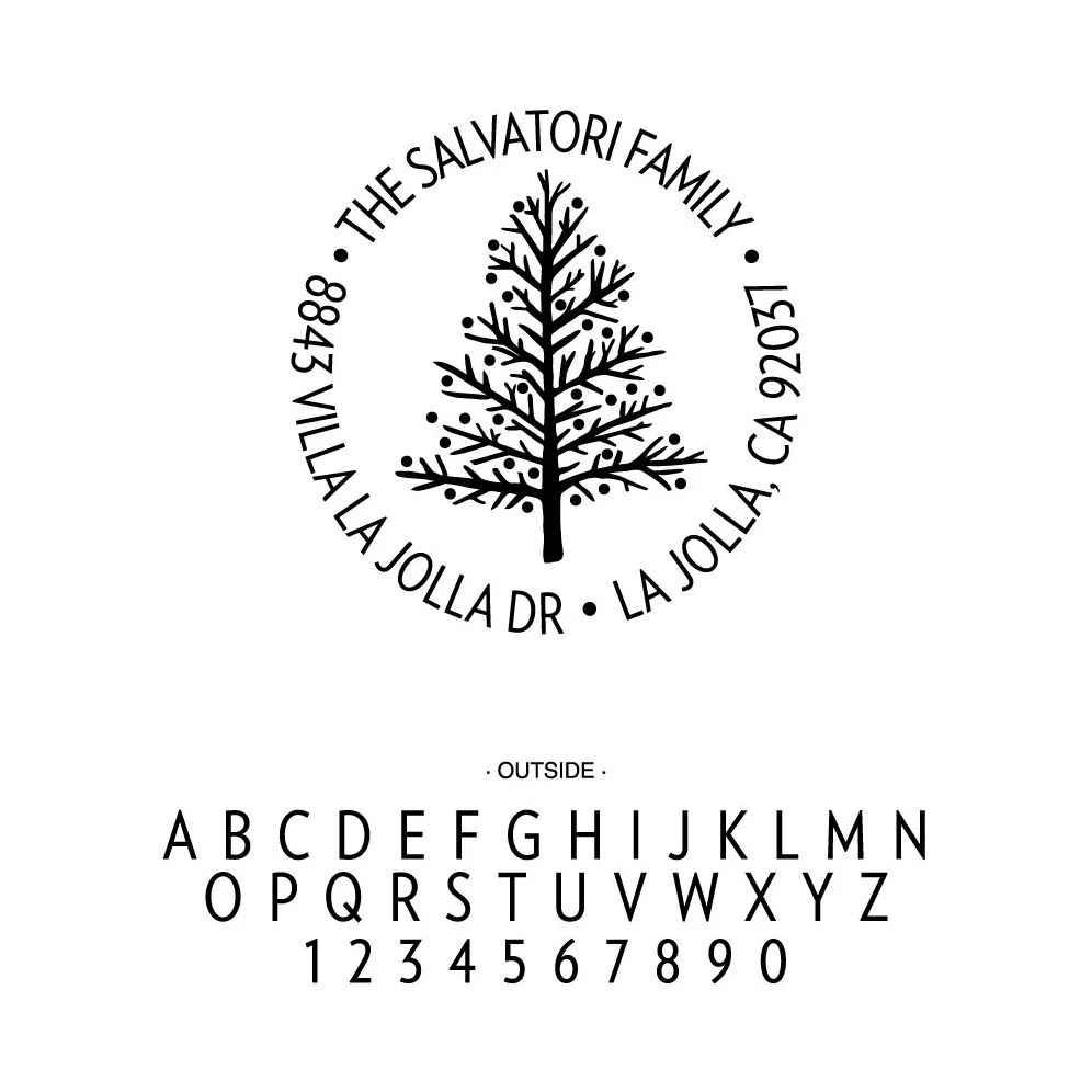 Fir Tree Circle Custom Stamp and Stamp Tool - Image 2
