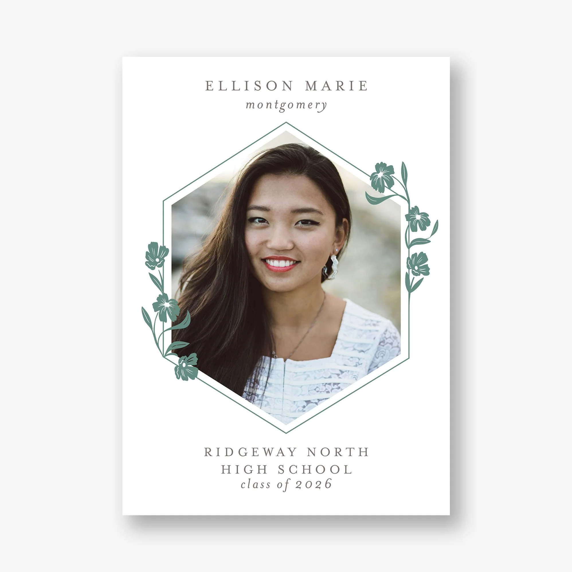 Fleur Geometric Frame Photo Graduation Announcement - Image 4