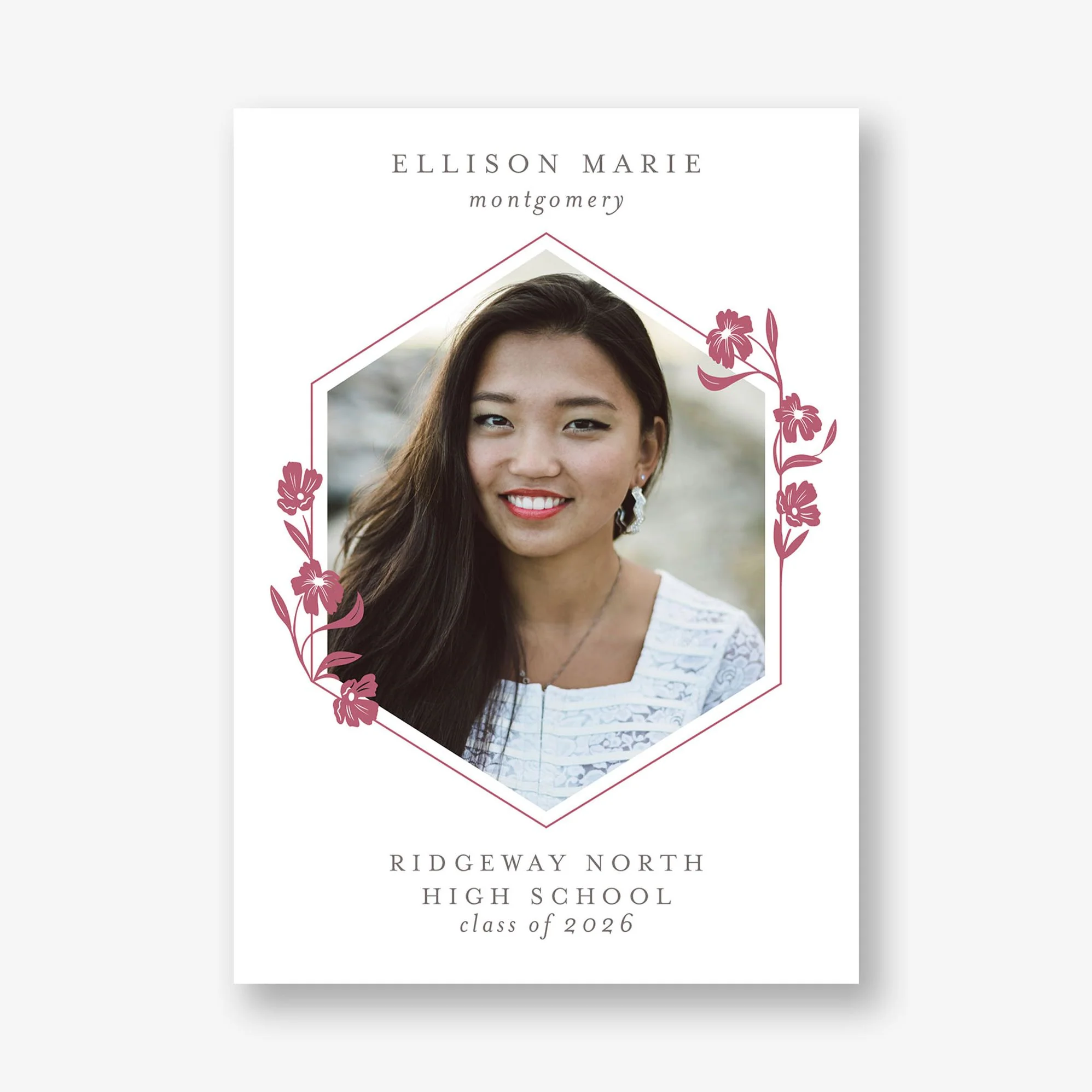 Fleur Geometric Frame Photo Graduation Announcement - Image 5