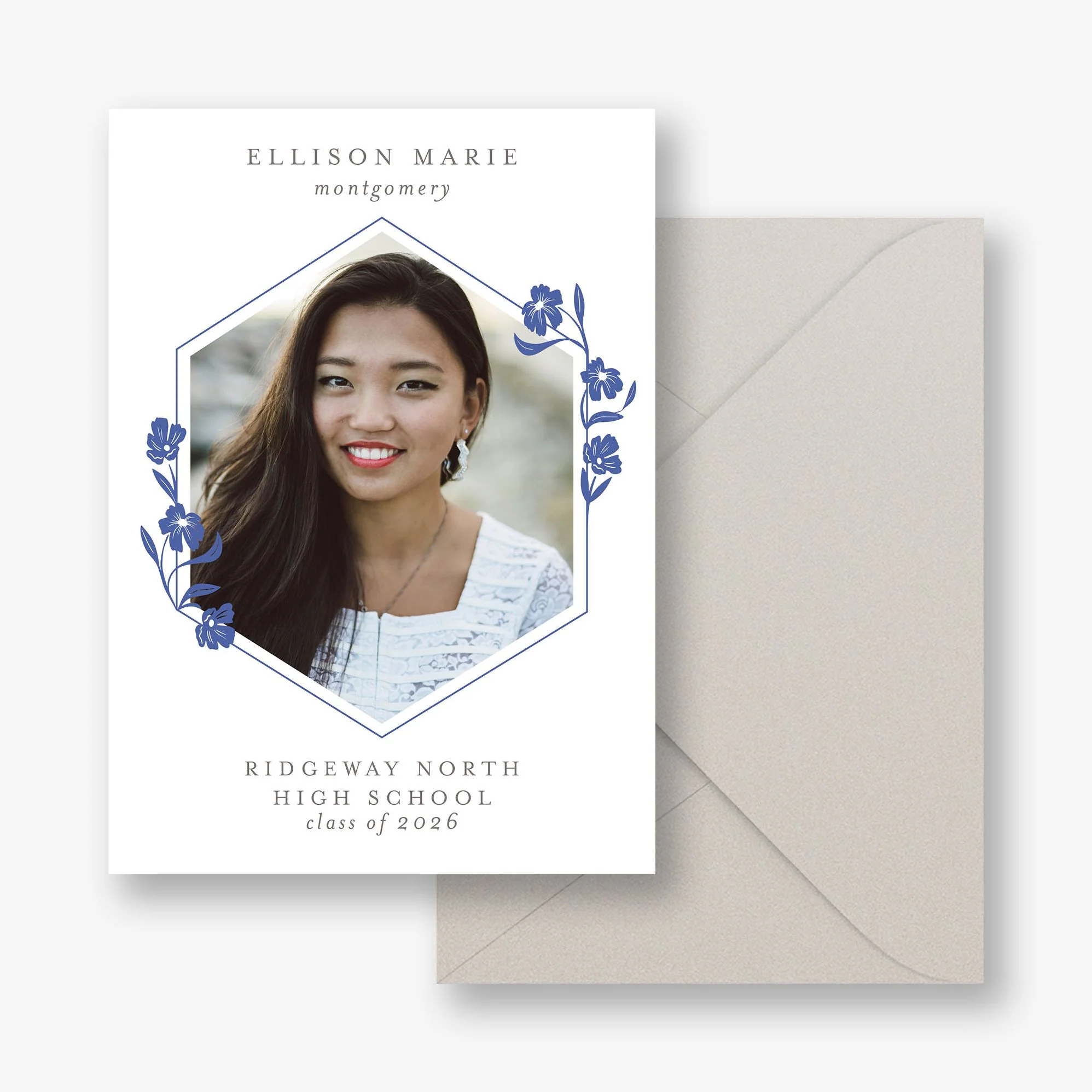 Fleur Geometric Frame Photo Graduation Announcement - Image 6