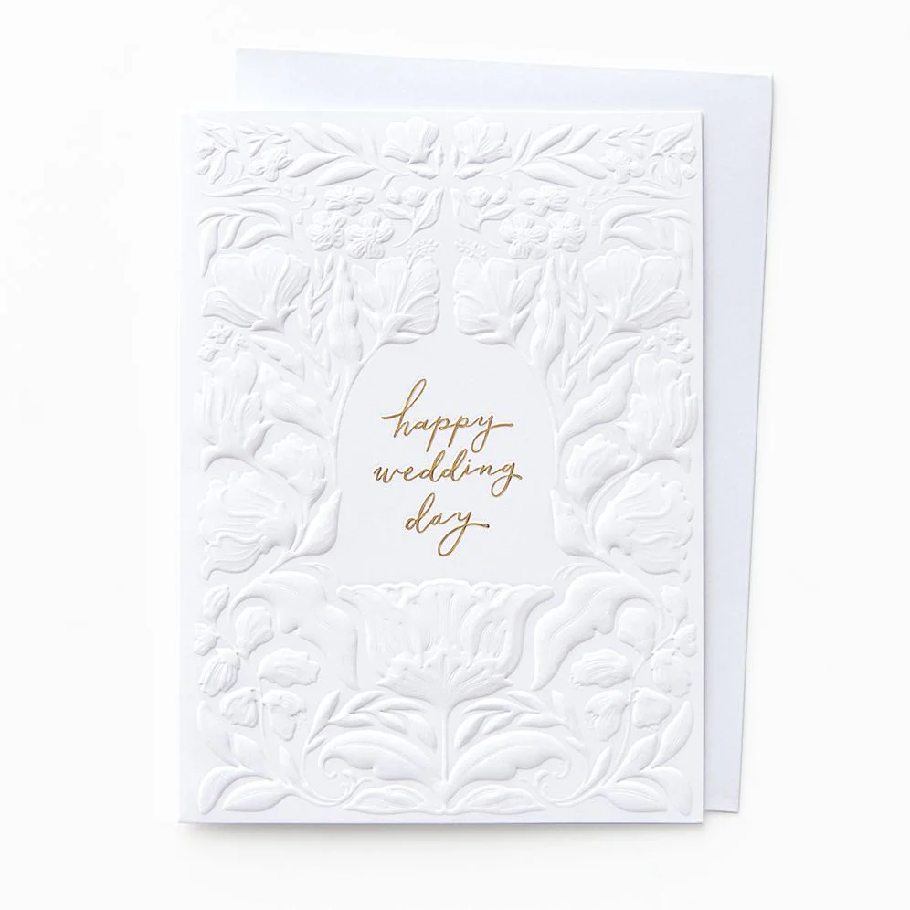 Floral Arch Embellished Wedding Card