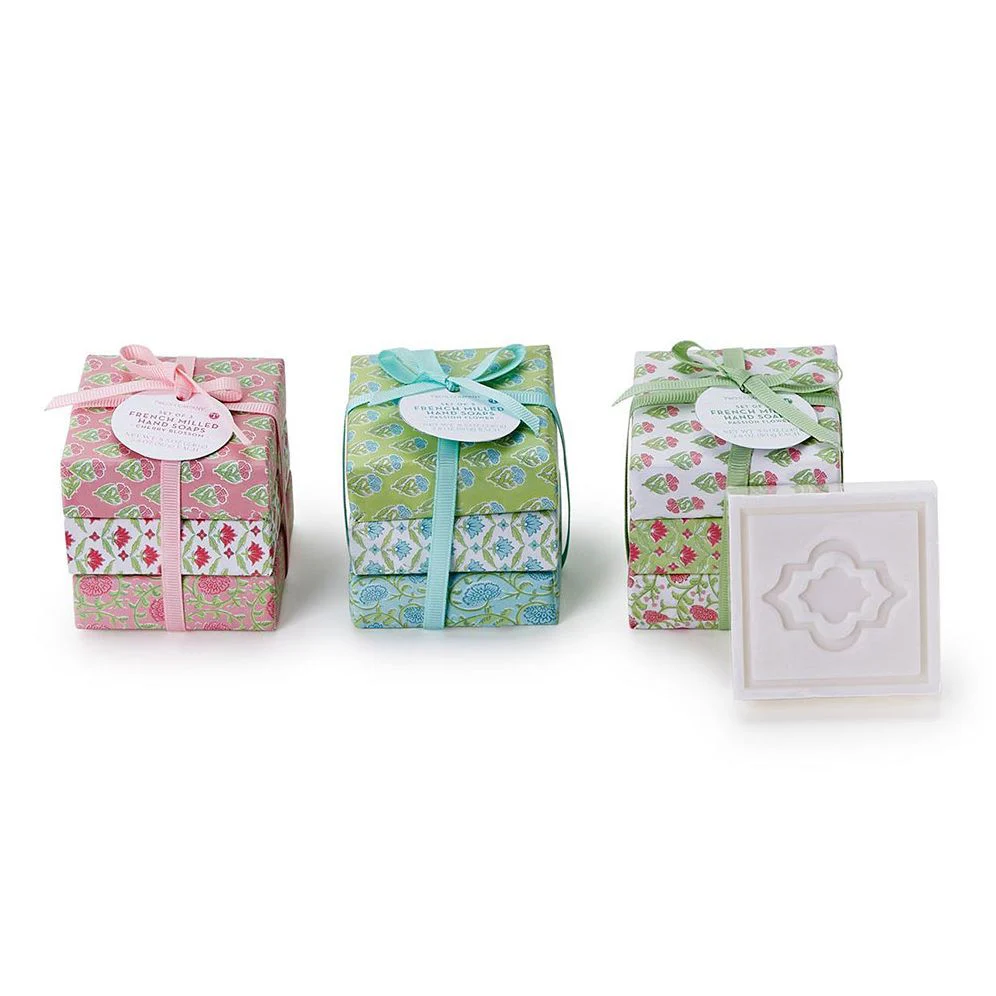 Floral Block Print Wrapped Soap Set of 3 - Assorted - Image 3