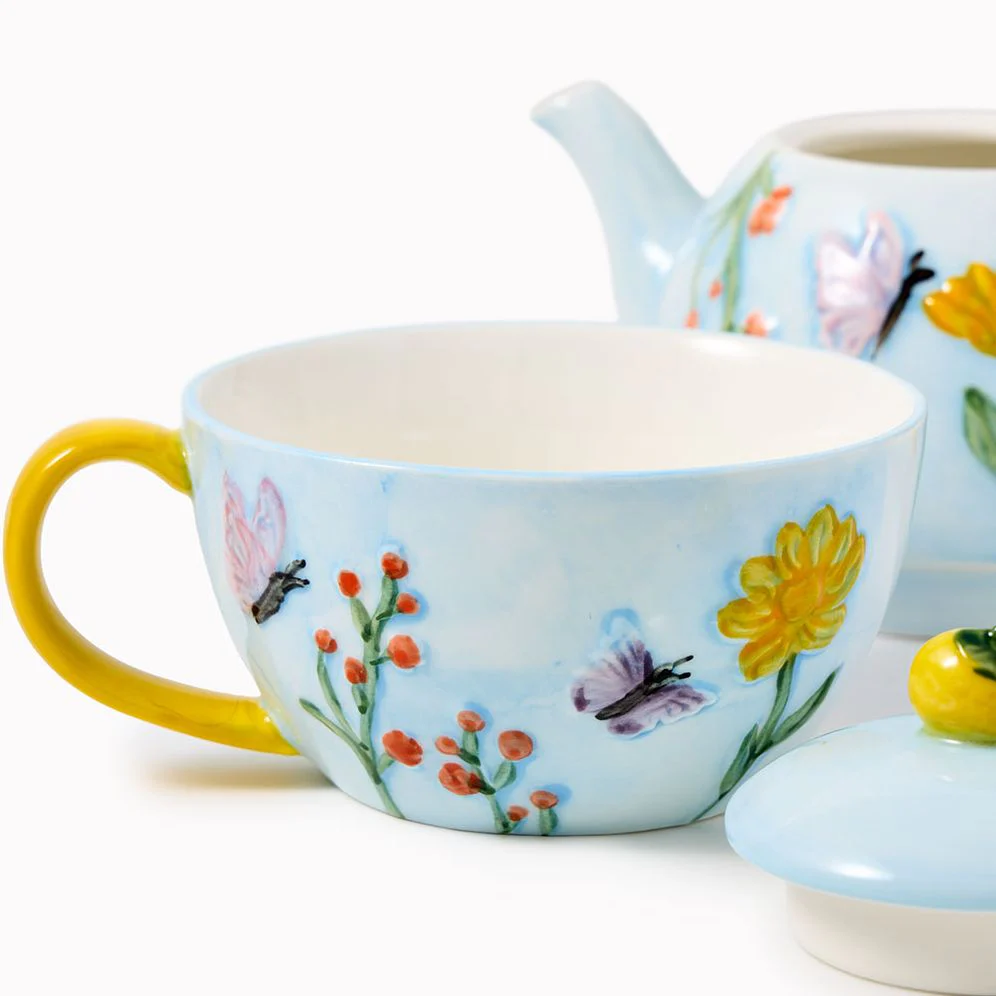 Floral Butterfly Teapot For One - Image 3