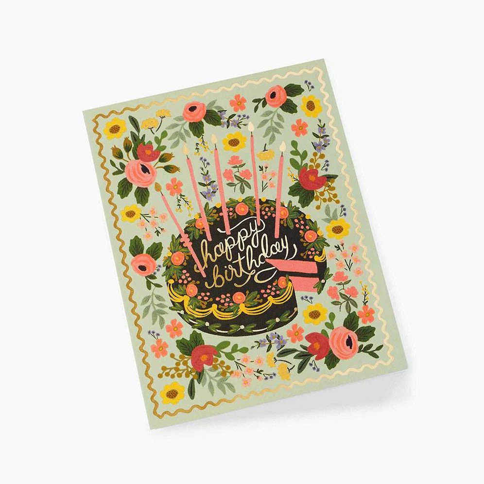 Floral Cake Birthday Card - Image 2