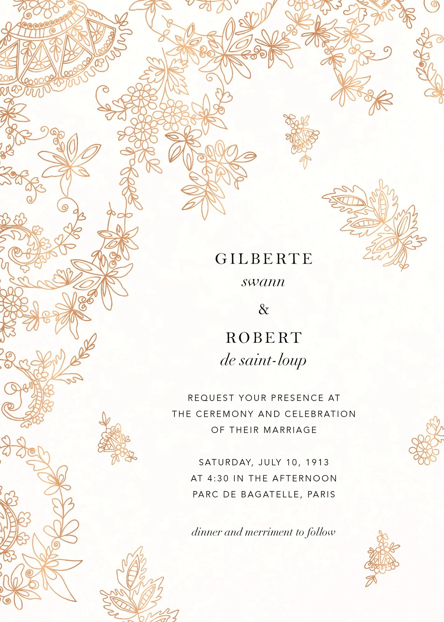 Floral Filigree Wedding Invitation - Image 2