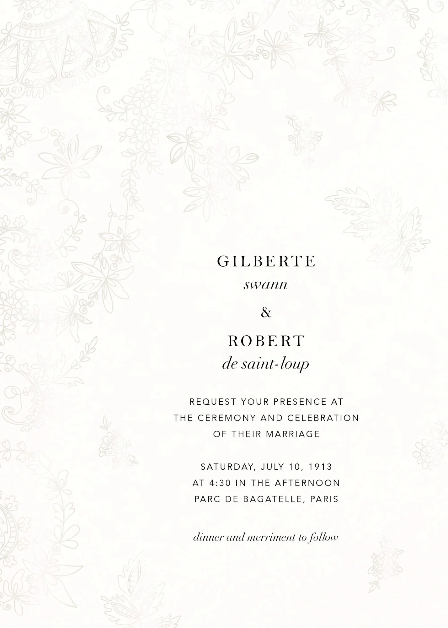 Floral Filigree Wedding Invitation - Image 4