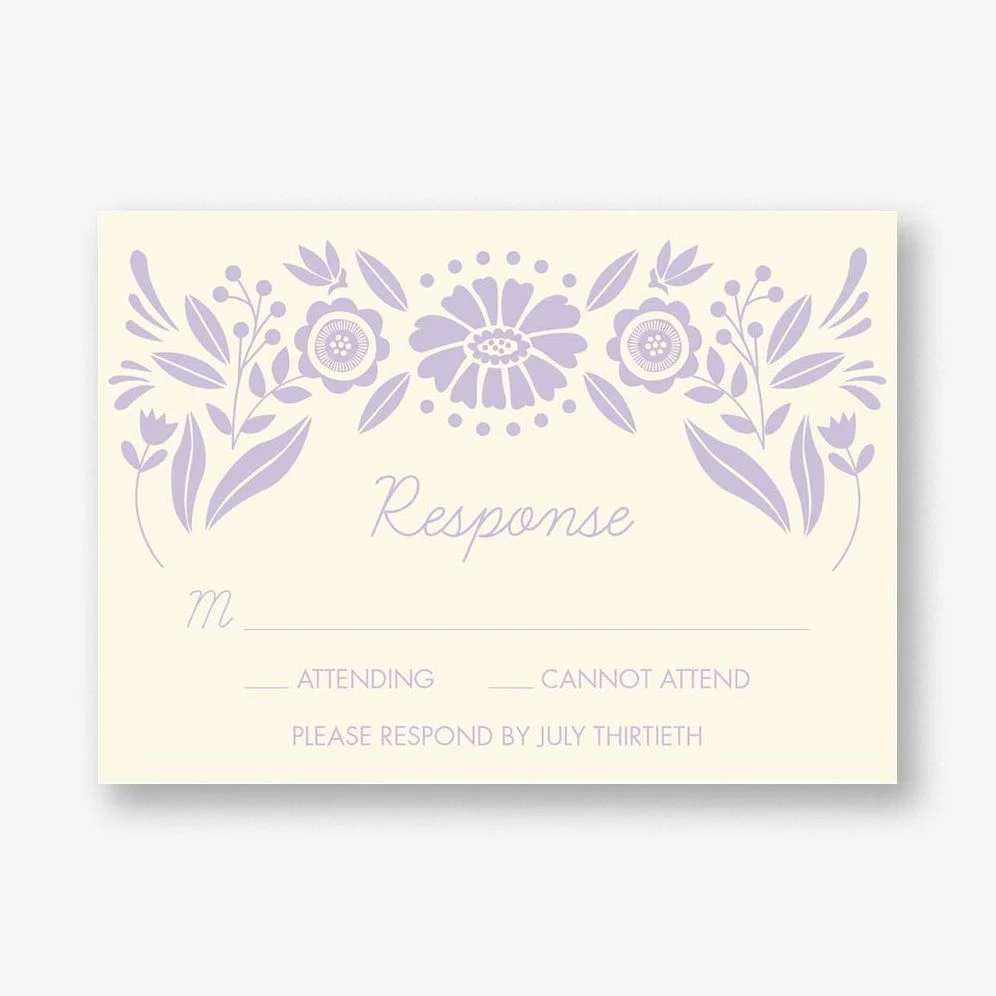 Floral Frame Quinceañera Response Card