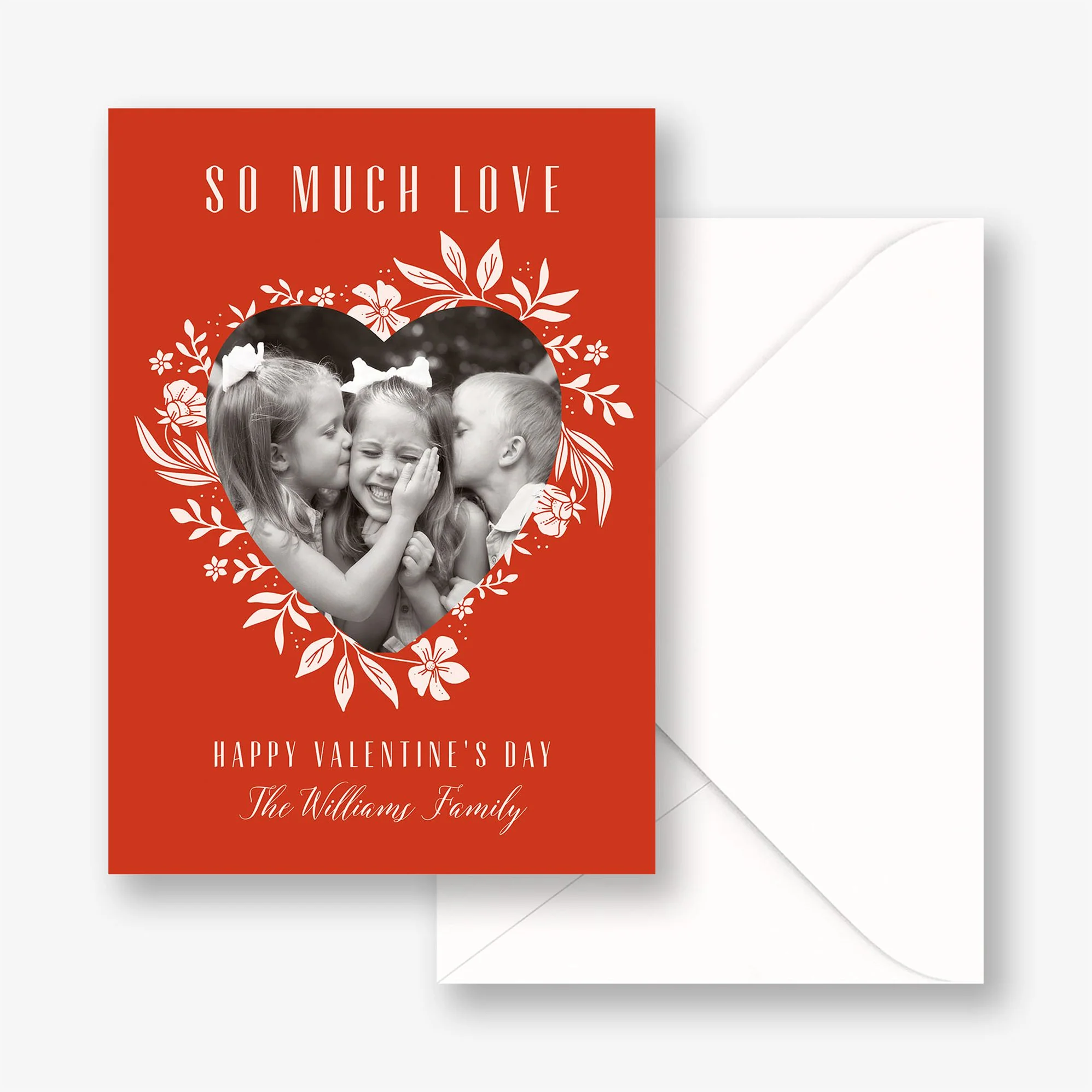 Floral Heart Valentine Photo Card - Image 2
