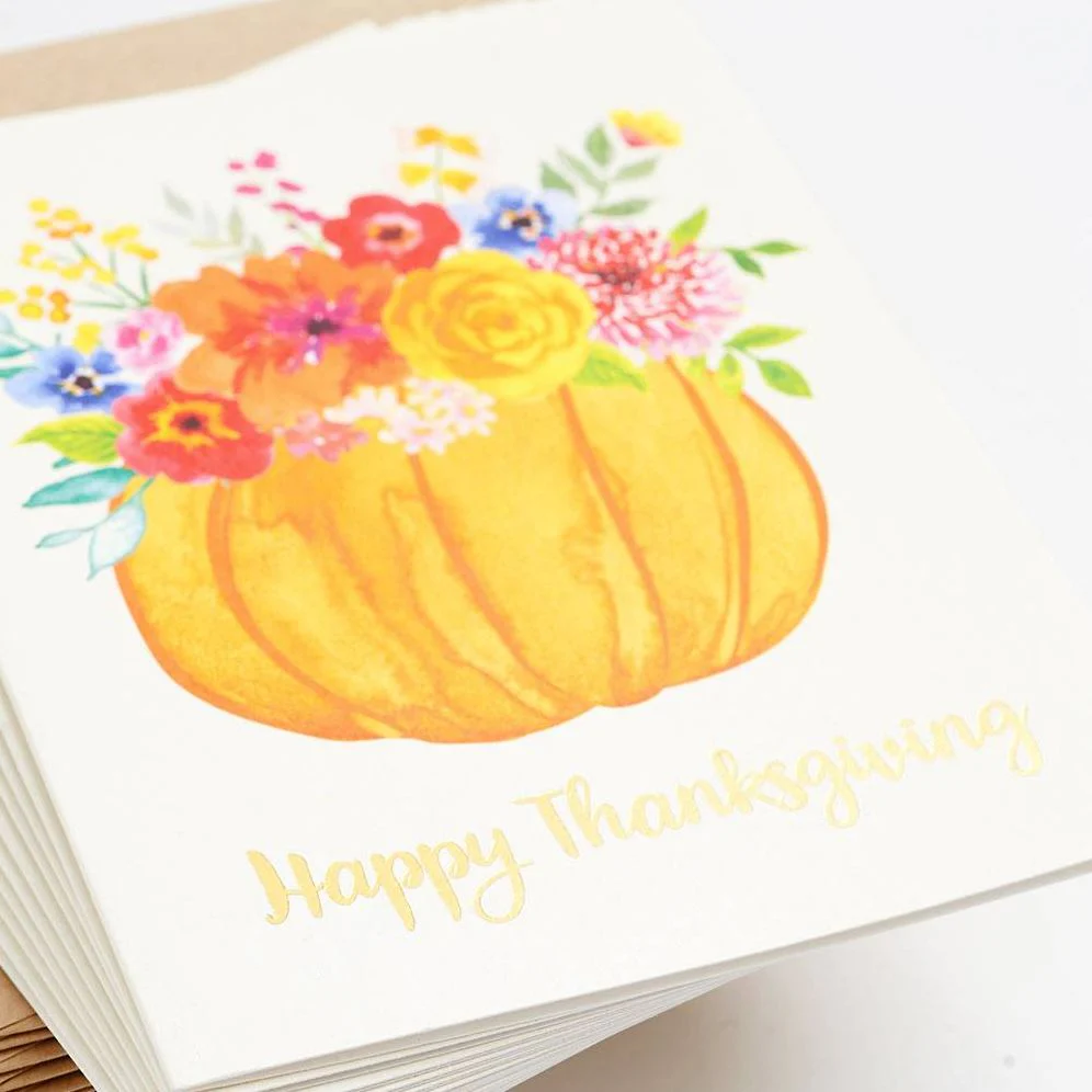 Floral Pumpkin Thanksgiving Stationery Set - Image 2