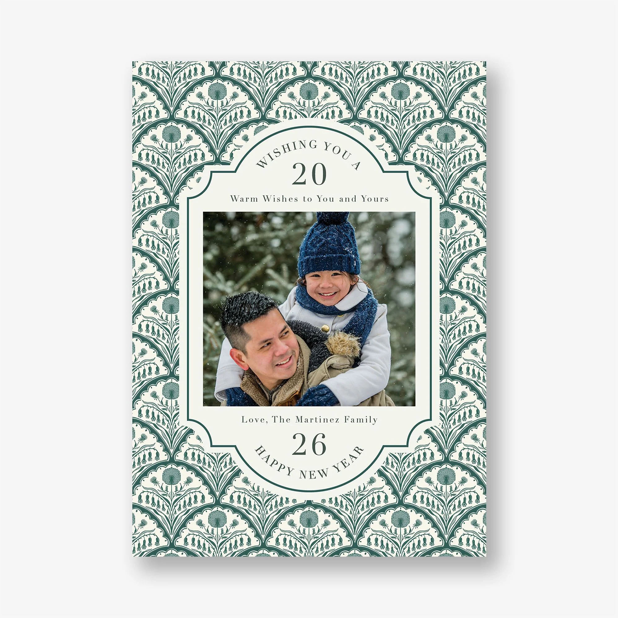 Floral Scallop New Years Photo Card - Image 5