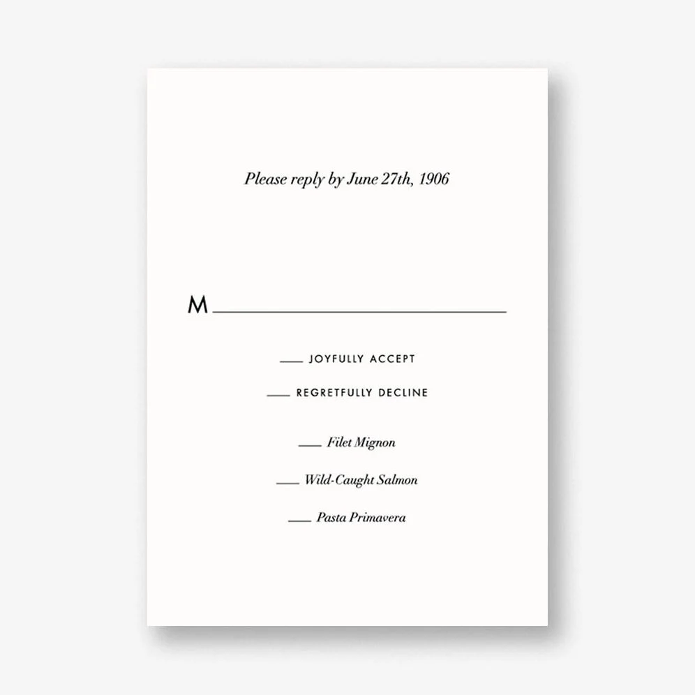 Floral Silhouette Response Card
