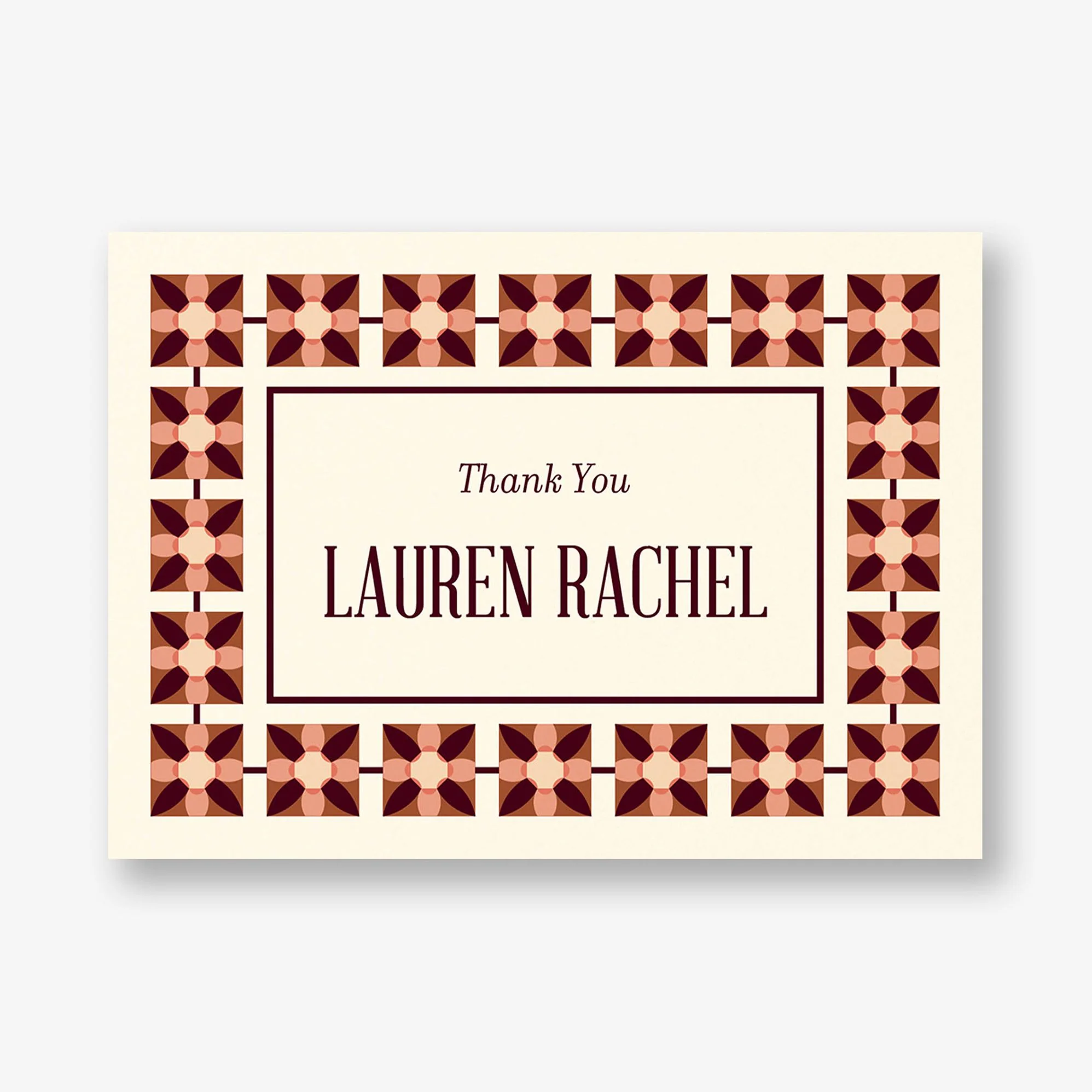 Floral Tile Bat Mitzvah Stationery