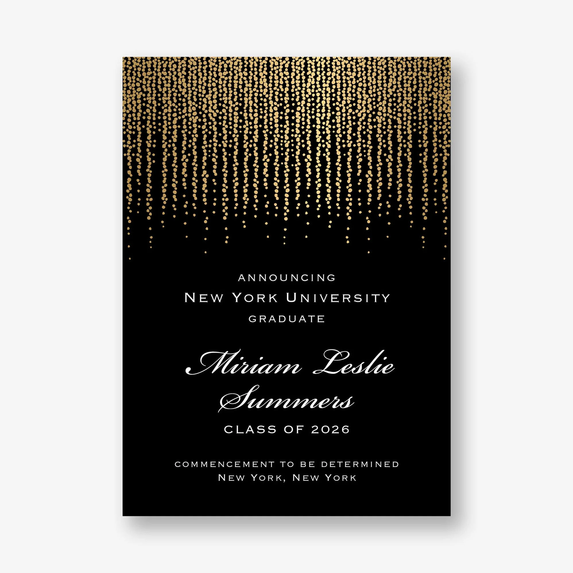 Foil Chandelier Graduation Announcement