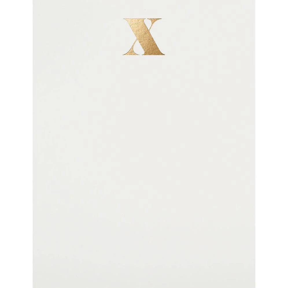 Foil Monogram X Stationery Set