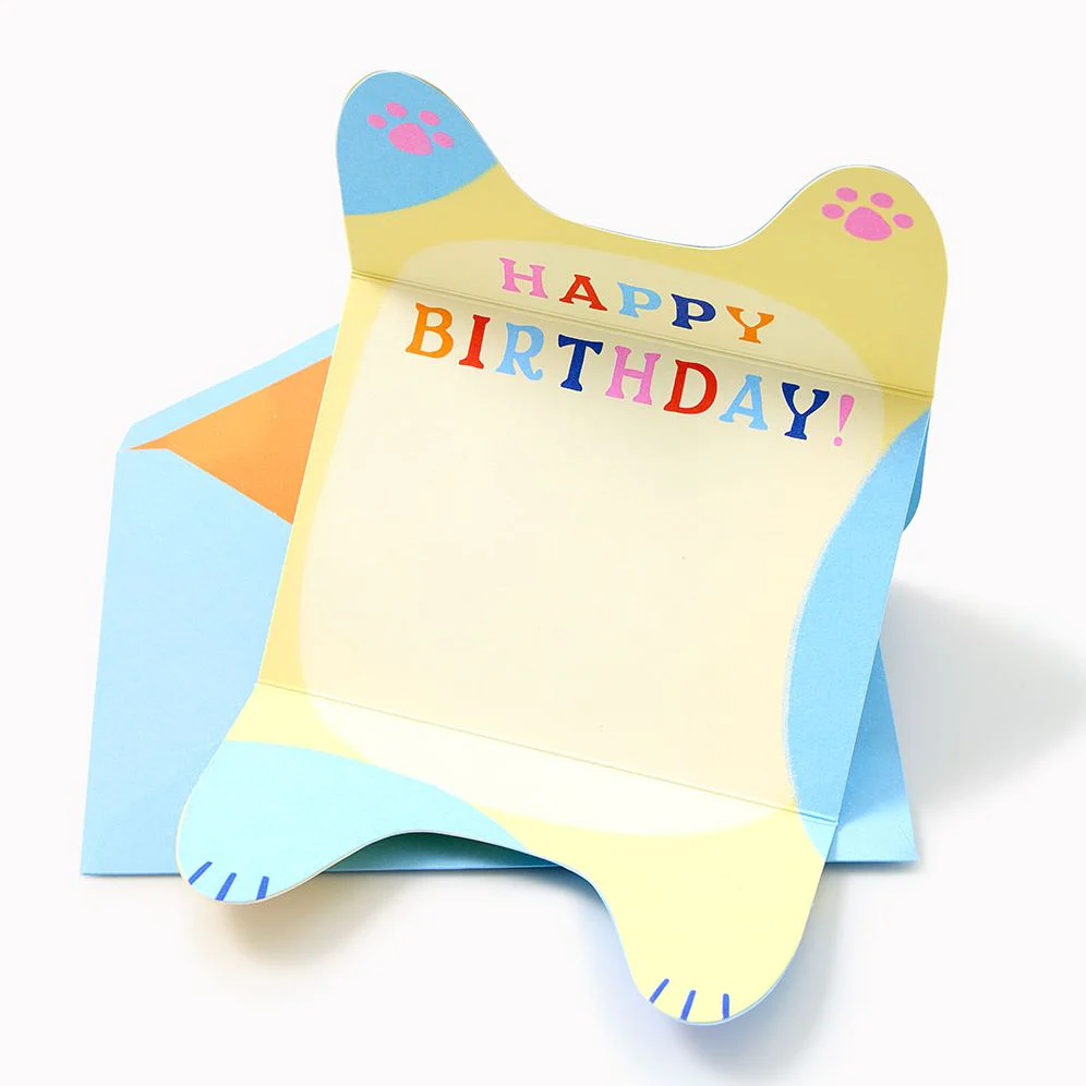 Folding Cat With Party Hat Embellished Birthday Card - Image 5