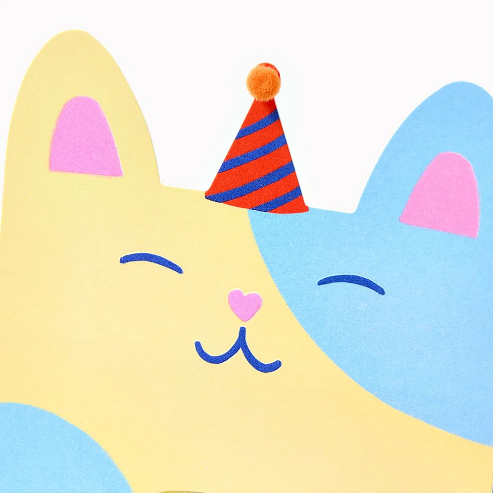 Folding Cat With Party Hat Embellished Birthday Card - Image 6