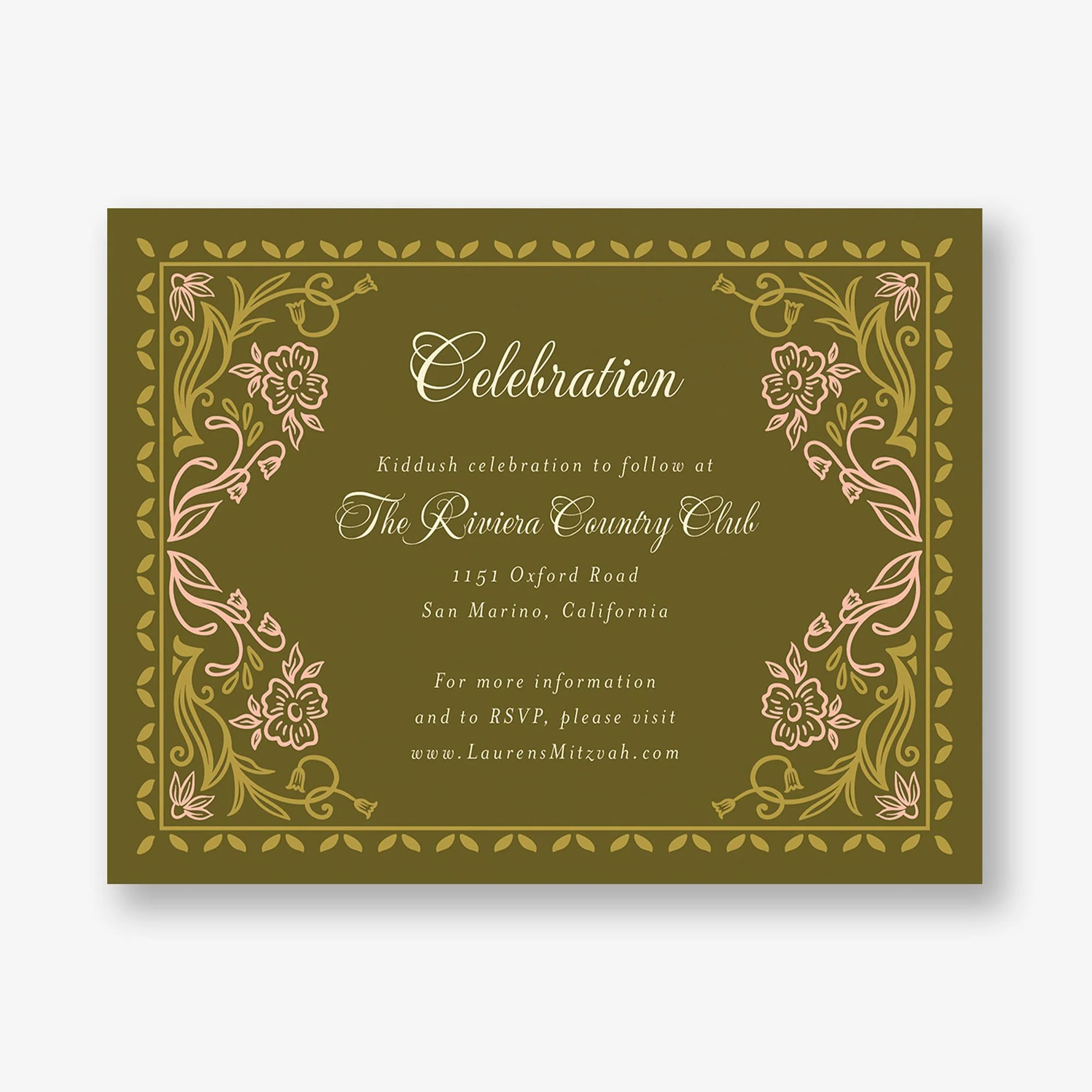 Folk Floral Bat Mitzvah Information