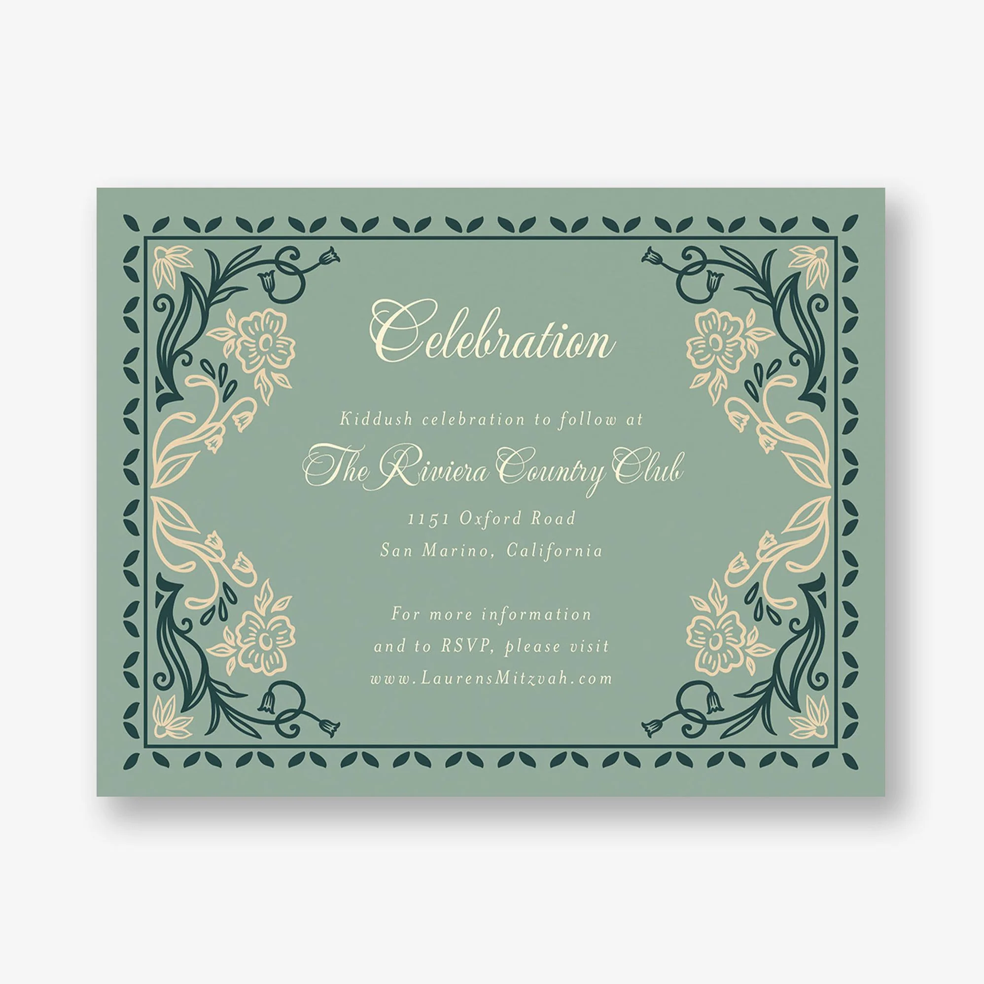 Folk Floral Bat Mitzvah Information - Image 2