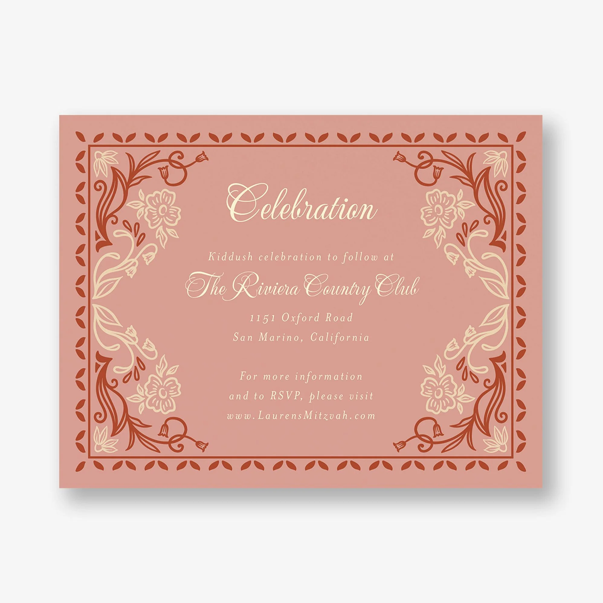 Folk Floral Bat Mitzvah Information - Image 3