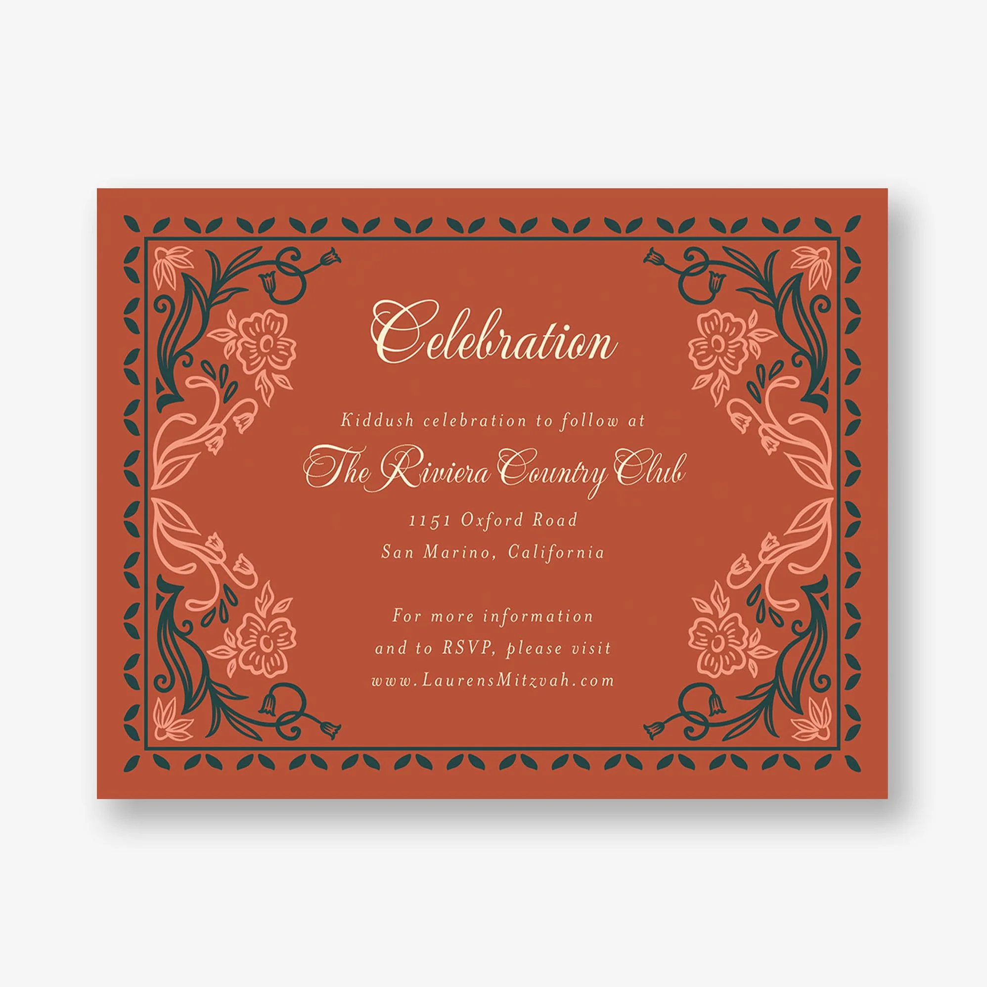 Folk Floral Bat Mitzvah Information - Image 4