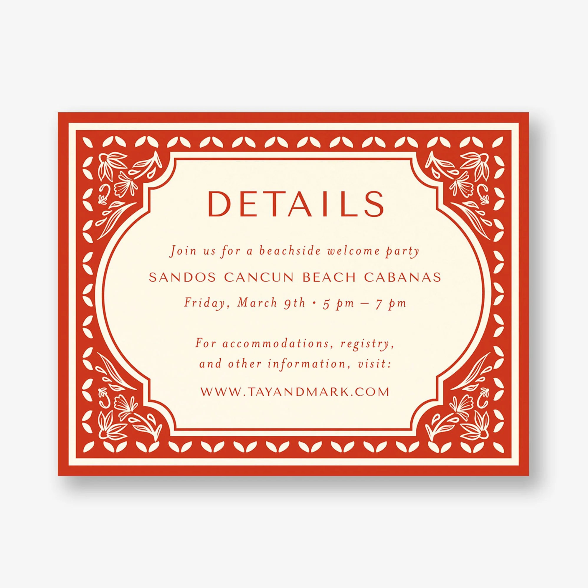 Folk Floral Frame Information Card