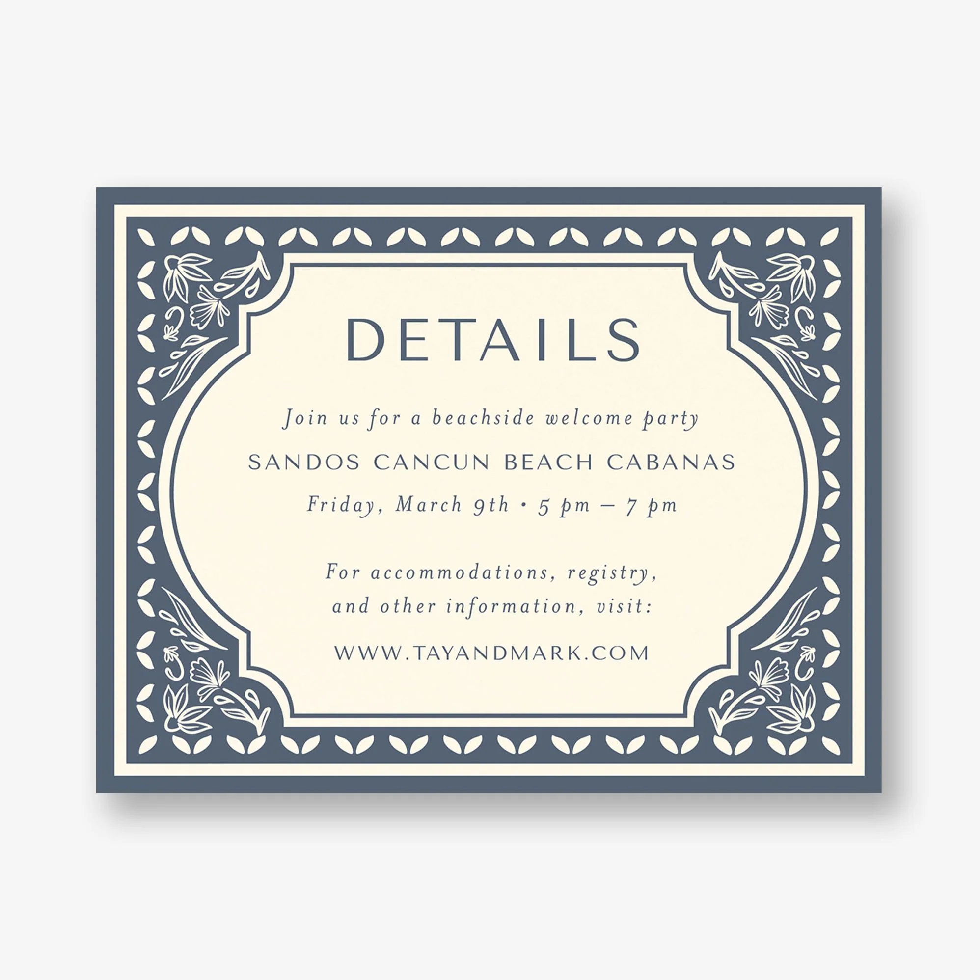 Folk Floral Frame Information Card - Image 2
