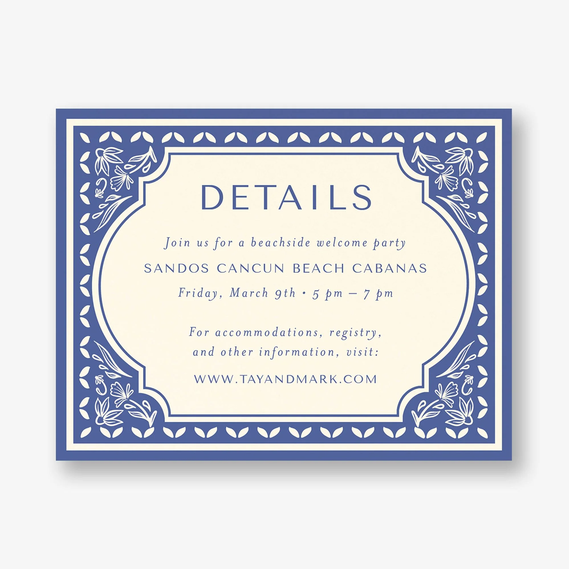 Folk Floral Frame Information Card - Image 3