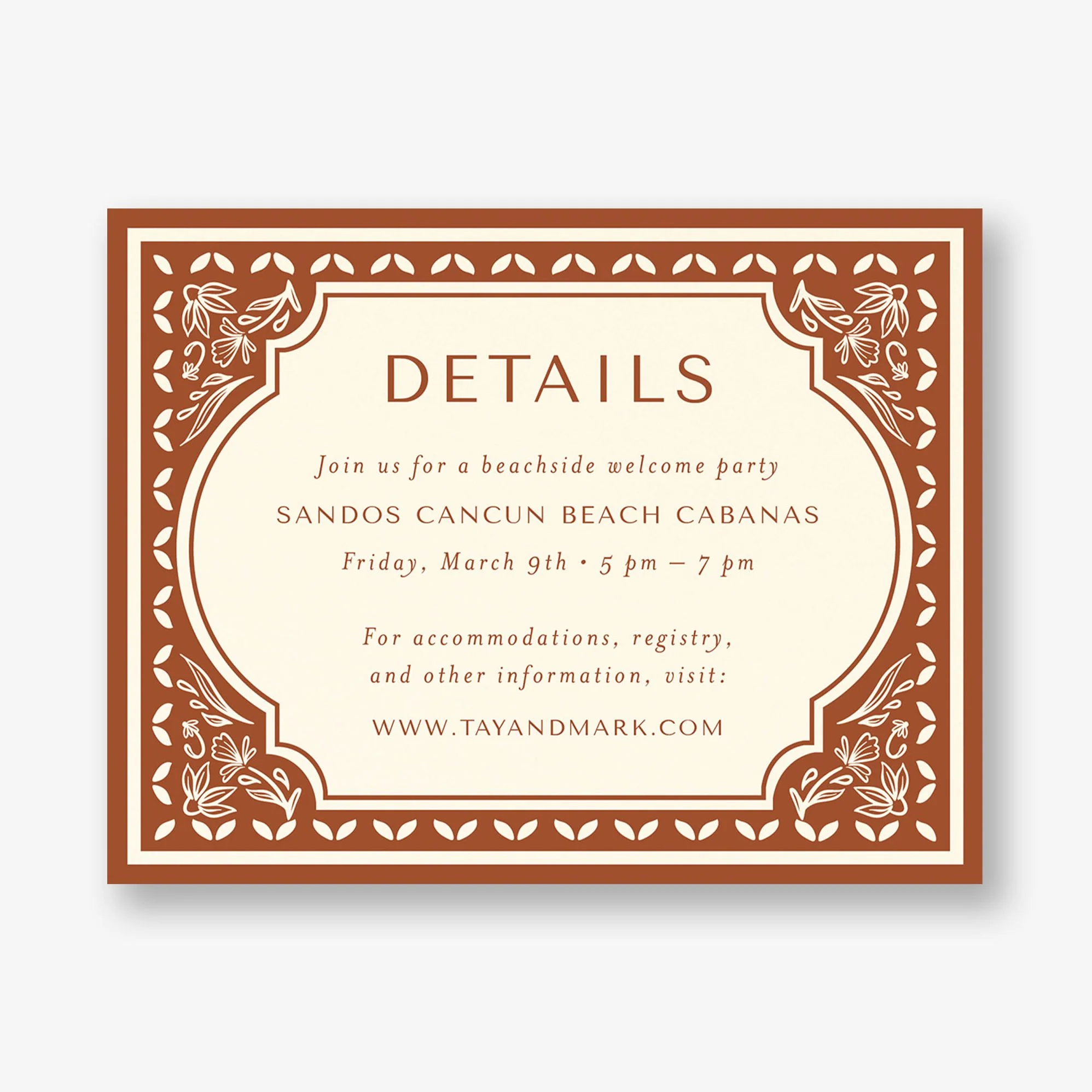 Folk Floral Frame Information Card - Image 4