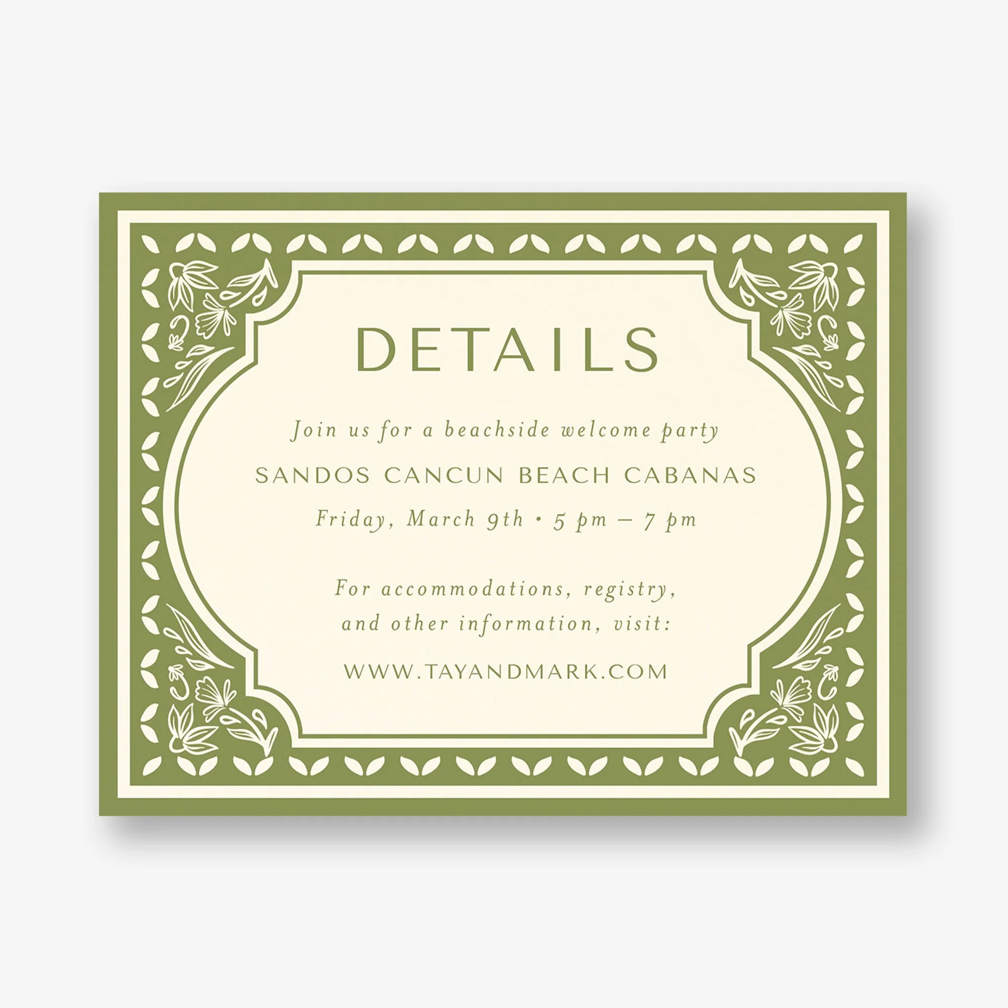 Folk Floral Frame Information Card - Image 5