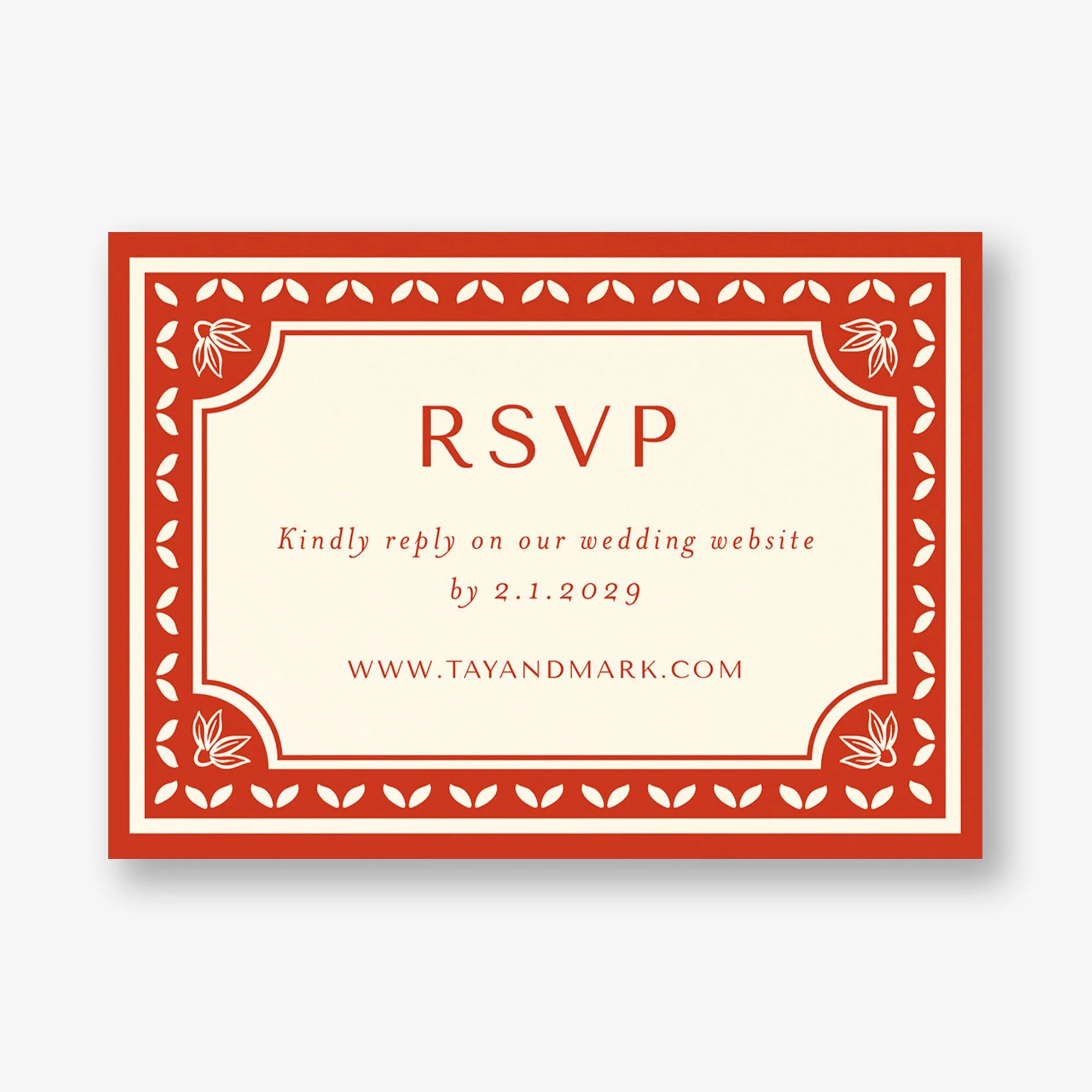 Folk Floral Frame Response Card