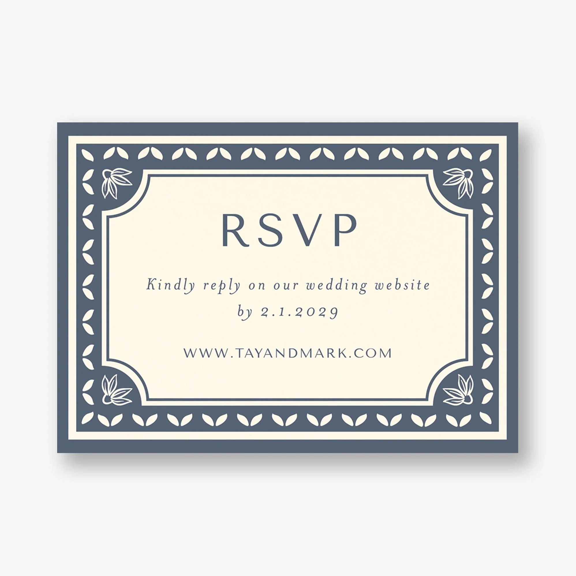 Folk Floral Frame Response Card - Image 2