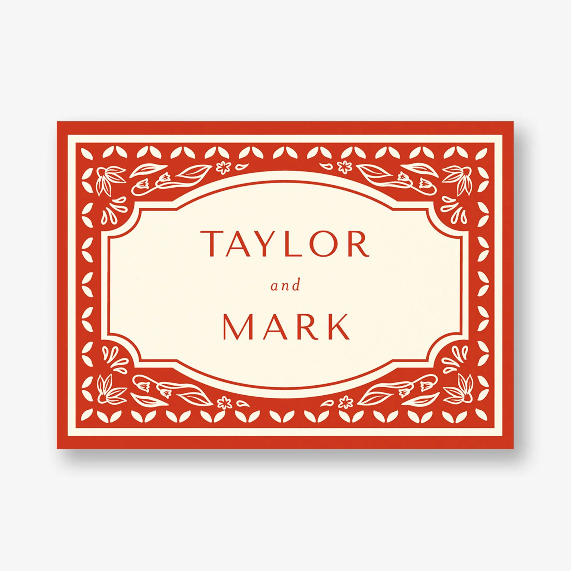 Folk Floral Frame Stationery Card