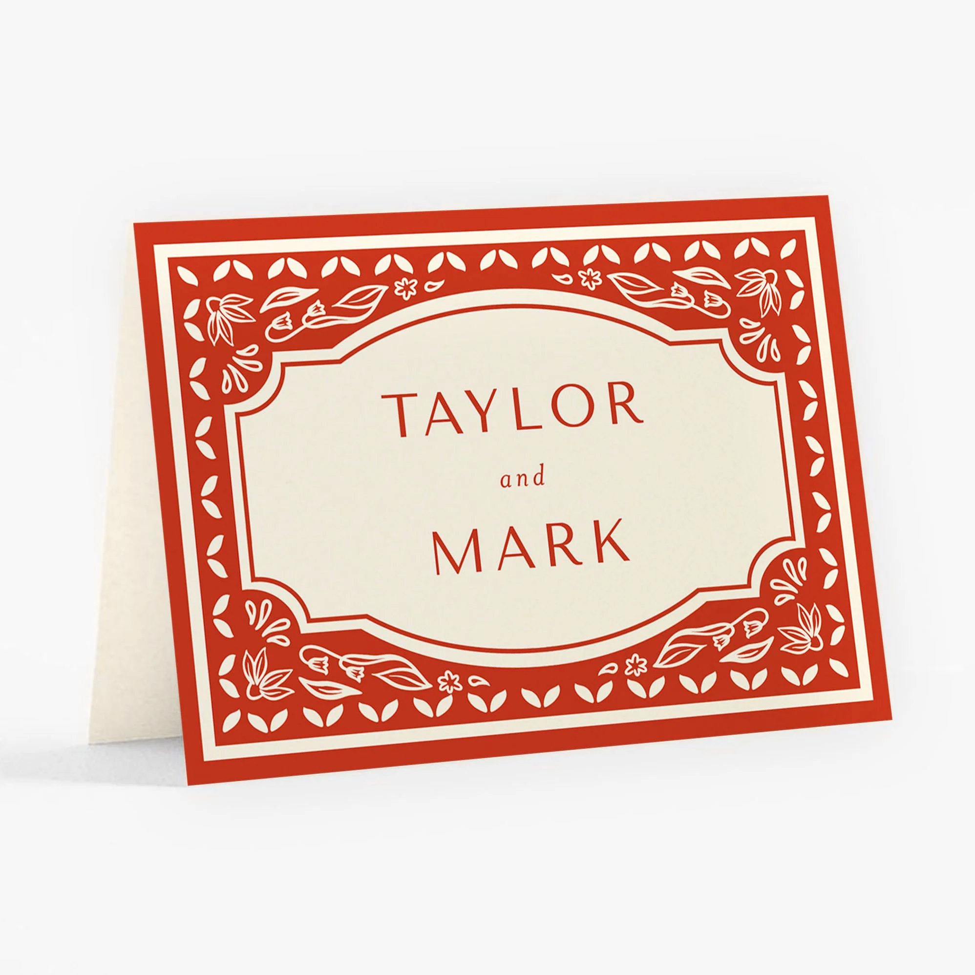 Folk Floral Frame Stationery Card - Image 4